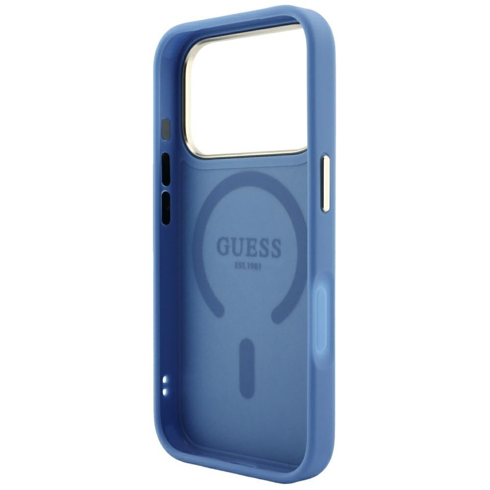 Husa de protectie Guess 4G Embossed Classic compatibil cu iPhone 18 Pro / iPhone 17 Pro, Albastru