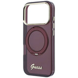 Husa de protectie Guess Ring Stand compatibil cu iPhone 18 Pro Max / iPhone 17 Pro Max, Bordo