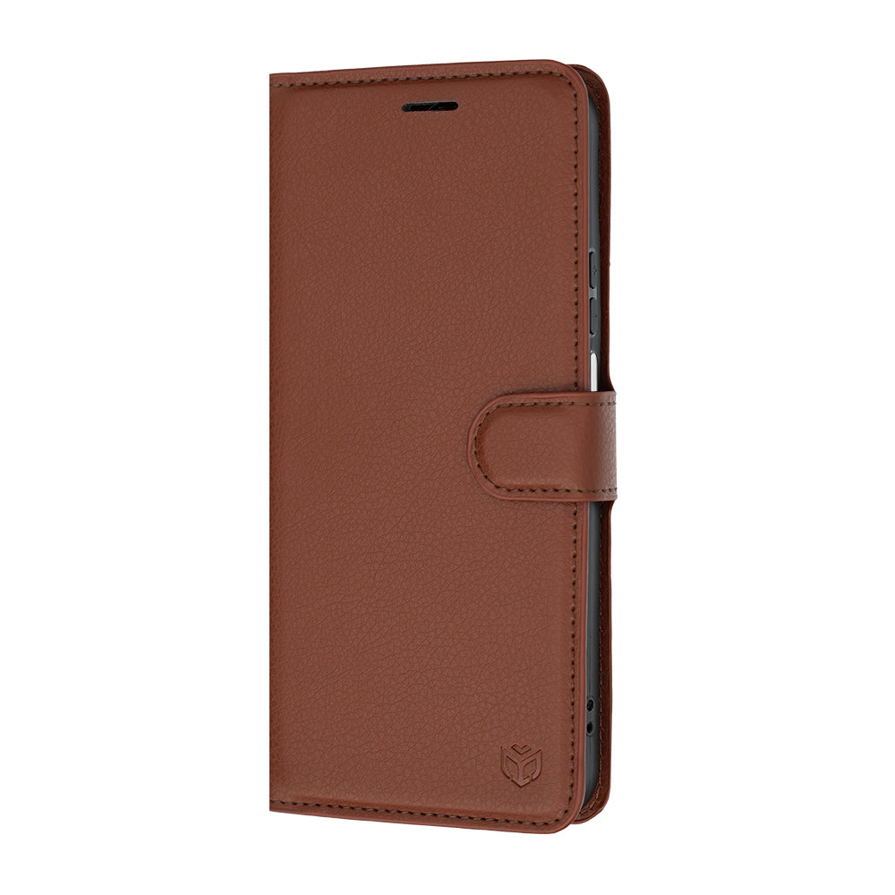 Husa de protectie Techsuit Leather Folio compatibil cu Honor 600 Smart, Maro