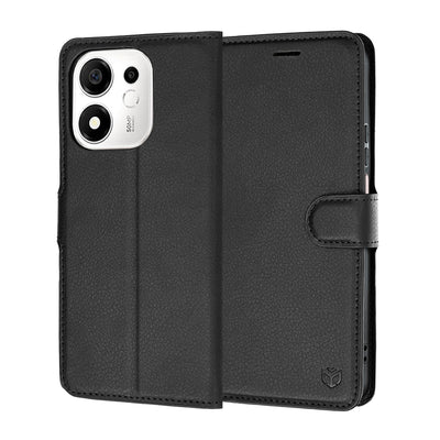 Husa de protectie Techsuit Leather Folio compatibil cu Honor 600 Smart, Negru