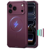 Husa de protectie ESR Cyber Halolock compatibil cu iPhone 18 Pro / iPhone 17 Pro, Bordo