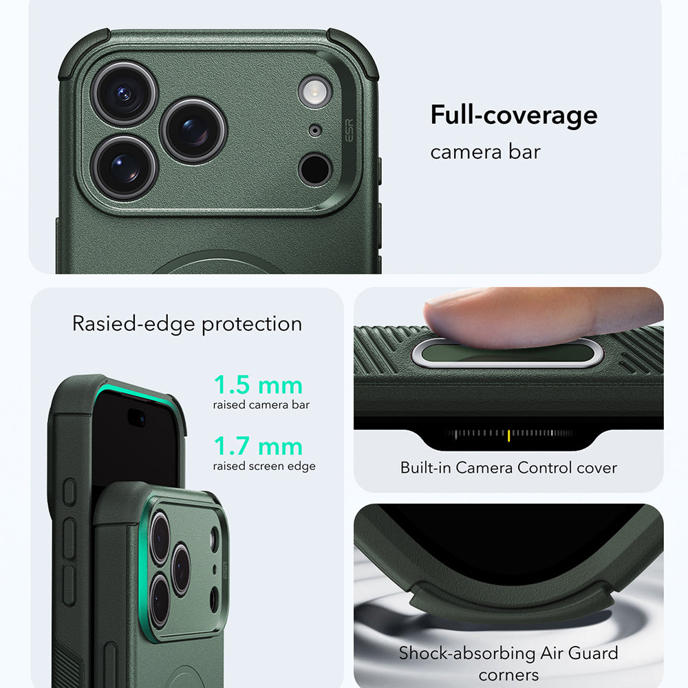 Husa de protectie ESR Cyber Halolock compatibil cu iPhone 18 Pro Max / iPhone 17 Pro Max, Verde