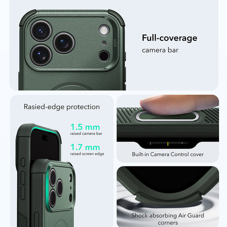 Husă ESR Cyber Halolock verde pentru iPhone 17 Pro / iPhone 18 Pro