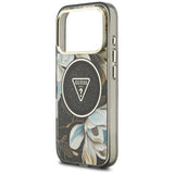 Husa de protectie Guess IML Glitter Flowers Triangle compatibil cu iPhone 18 Pro, Negru
