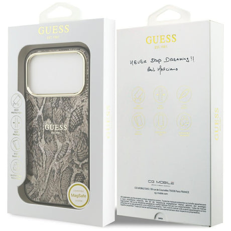 Husa de protectie Guess compatibil cu iPhone 17 Pro Max / iPhone 18 Pro Max, Maro
