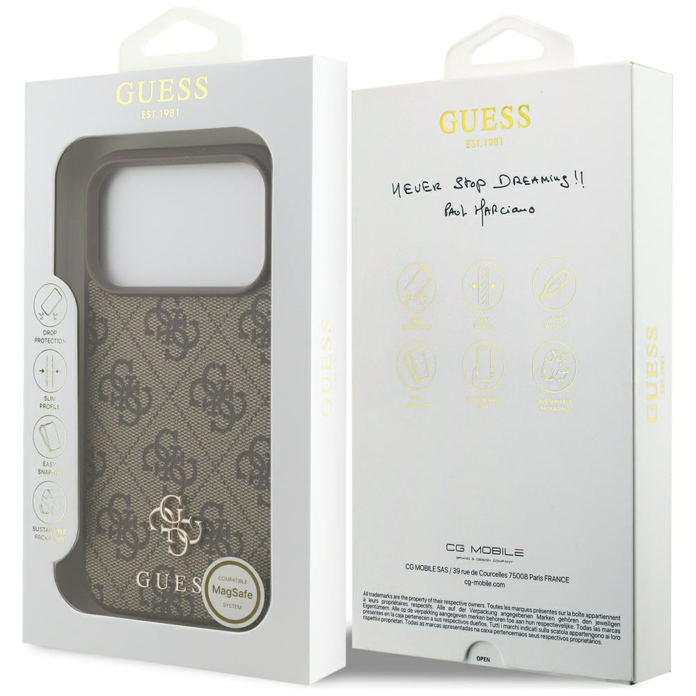 Husa de protectie Guess compatibil cu iPhone 18 Pro / iPhone 17 Pro, Maro