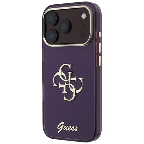 Husa de protectie Guess IML 4G Metal Script compatibil cu iPhone 18 Pro / iPhone 17 Pro, Bordo