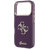 Husa de protectie Guess IML 4G Metal Script compatibil cu iPhone 18 Pro / iPhone 17 Pro, Bordo