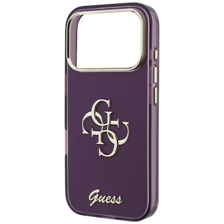 Husa de protectie Guess IML 4G Metal Script compatibil cu iPhone 18 Pro / iPhone 17 Pro, Bordo
