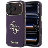 Husa de protectie Guess IML 4G Metal Script compatibil cu iPhone 18 Pro / iPhone 17 Pro, Bordo