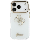 Husa de protectie Guess IML 4G Metal Script compatibil cu iPhone 17 Pro Max / iPhone 18 Pro Max, Alb