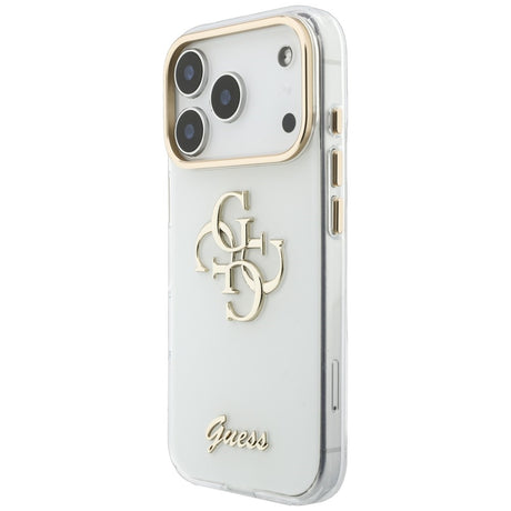 Husa de protectie Guess IML 4G Metal Script compatibil cu iPhone 17 Pro Max / iPhone 18 Pro Max, Alb