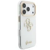 Husa de protectie Guess IML 4G Metal Script compatibil cu iPhone 17 Pro Max / iPhone 18 Pro Max, Alb