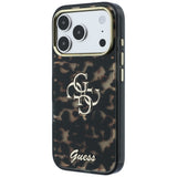 Husa de protectie Guess IML 4G Metal Script compatibil cu iPhone 18 Pro / iPhone 17 Pro, Maro