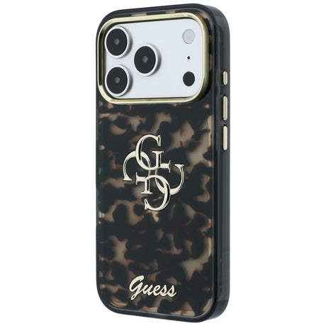 Husa de protectie Guess IML 4G Metal Script compatibil cu iPhone 18 Pro / iPhone 17 Pro, Maro