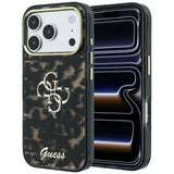 Husa de protectie Guess IML 4G Metal Script compatibil cu iPhone 18 Pro / iPhone 17 Pro, Maro