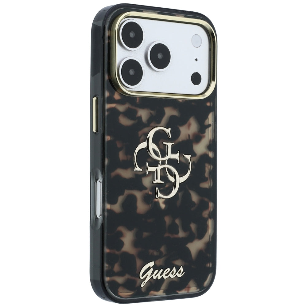 Husa de protectie Guess IML 4G Metal Script compatibil cu iPhone 17 Pro Max / iPhone 18 Pro Max, Maro