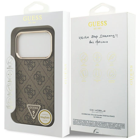 Husa de protectie Guess Hardcase 4G compatibil cu iPhone 18 Pro / iPhone 17 Pro, Maro