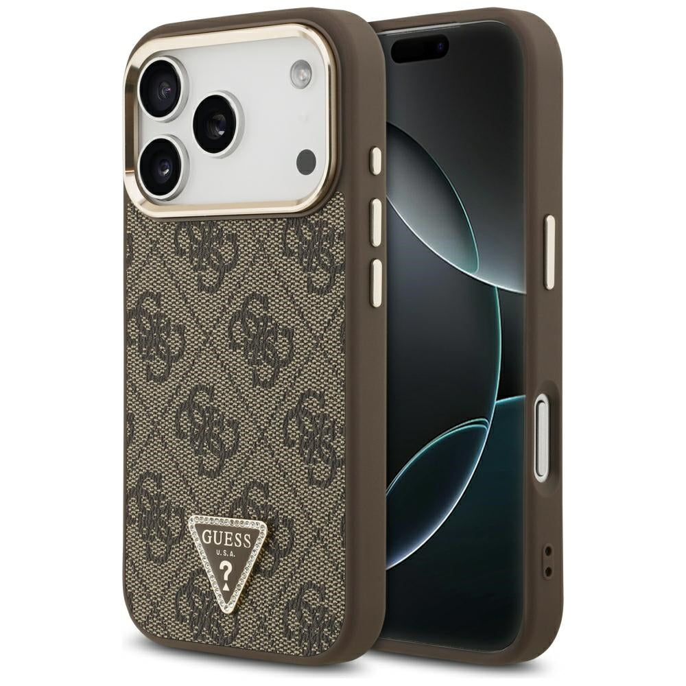 Husa de protectie Guess Hardcase 4G compatibil cu iPhone 18 Pro / iPhone 17 Pro, Maro
