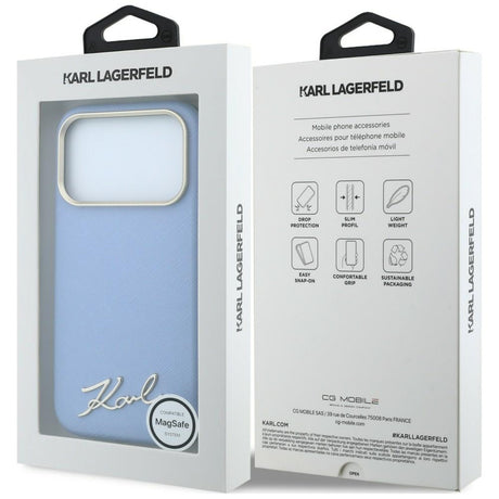 Husa de protectie Karl Lagerfeld compatibil cu iPhone 18 Pro / iPhone 17 Pro, Albastru
