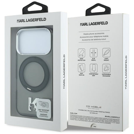 Husa de protectie Karl Lagerfeld compatibil cu iPhone 17 Pro Max / iPhone 18 Pro Max, Negru