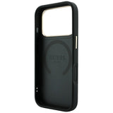 Husa de protectie Guess Leather 4G Stripe compatibil cu iPhone 17 Pro Max / iPhone 18 Pro Max, Negru