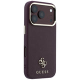Husa de protectie Guess Saffiano Small 4G Classic MagSafe compatibil cu iPhone 17 Pro / iPhone 18 Pro, Bordo