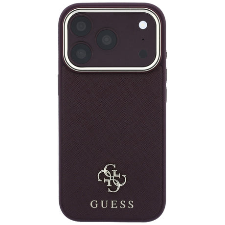 Husa de protectie Guess Saffiano Small 4G Classic MagSafe compatibil cu iPhone 17 Pro / iPhone 18 Pro, Bordo