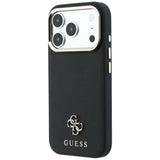 Husa de protectie Guess Saffiano Small 4G compatibil cu iPhone 17 Pro Max / iPhone 18 Pro Max, Negru