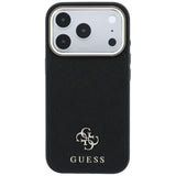 Husa de protectie Guess Saffiano Small 4G compatibil cu iPhone 17 Pro Max / iPhone 18 Pro Max, Negru