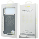 Husa de protectie Guess Leather Perforated 4G MagSafe compatibil cu iPhone 17 Pro / iPhone 18 Pro, Negru