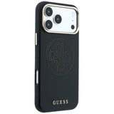 Husa de protectie Guess Leather Perforated 4G MagSafe compatibil cu iPhone 17 Pro / iPhone 18 Pro, Negru
