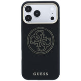 Husa de protectie Guess Leather Perforated 4G MagSafe compatibil cu iPhone 17 Pro / iPhone 18 Pro, Negru