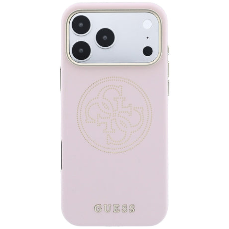 Husa de protectie Guess Leather Perforated 4G MagSafe compatibil cu iPhone 18 Pro / iPhone 17 Pro, Roz
