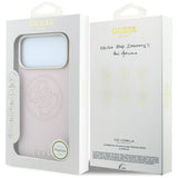 Husa de protectie Guess Leather Perforated 4G MagSafe compatibil cu iPhone 18 Pro / iPhone 17 Pro, Roz