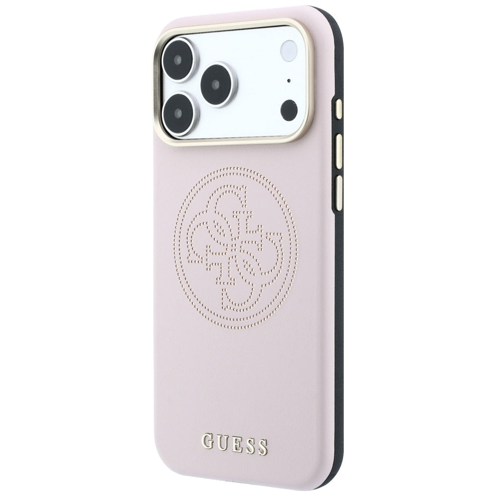 Husa de protectie Guess Leather Perforated 4G MagSafe compatibil cu iPhone 17 Pro Max / iPhone 18 Pro Max, Roz