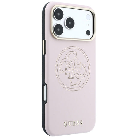 Husa de protectie Guess Leather Perforated 4G MagSafe compatibil cu iPhone 17 Pro Max / iPhone 18 Pro Max, Roz