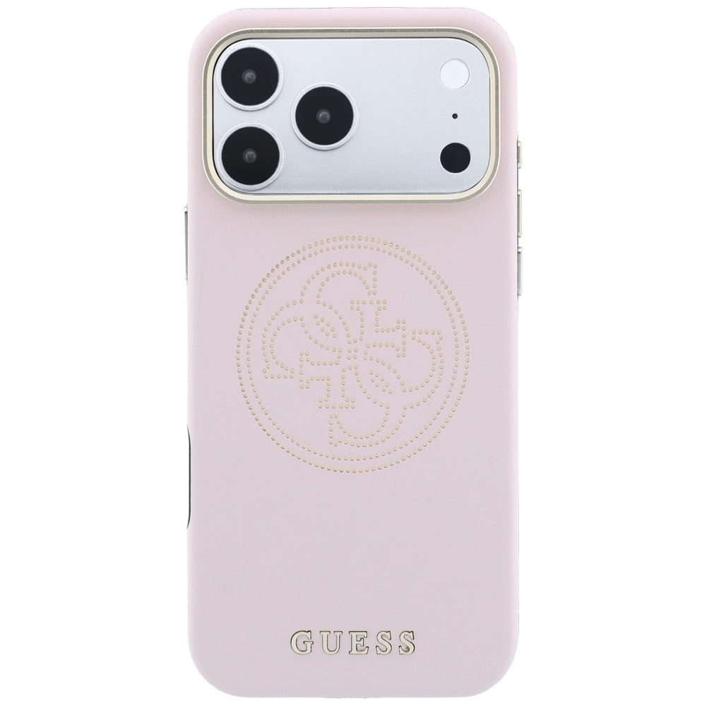 Husa de protectie Guess Leather Perforated 4G MagSafe compatibil cu iPhone 17 Pro Max / iPhone 18 Pro Max, Roz
