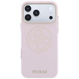 Husa de protectie Guess Leather Perforated 4G MagSafe compatibil cu iPhone 17 Pro Max / iPhone 18 Pro Max, Roz
