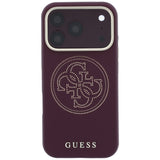 Husa de protectie Guess Leather Perforated 4G MagSafe compatibil cu iPhone 18 Pro / iPhone 17 Pro, Bordo
