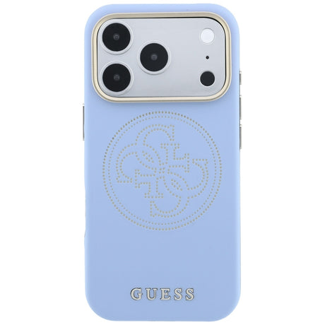 Husa de protectie Guess Leather Perforated 4G MagSafe compatibil cu iPhone 17 Pro Max / iPhone 18 Pro Max, Albastru
