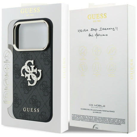 Husa de protectie Guess Hardcase 4G compatibil cu iPhone 17 Pro Max / iPhone 18 Pro Max, Negru