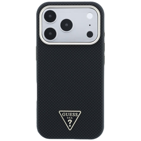 Husa de protectie Guess Kevlar Triangle Logo compatibil cu iPhone 18 Pro / iPhone 17 Pro, Negru