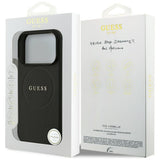Husa pentru iPhone 18 Pro / iPhone 17 Pro - Guess Grained Gold Ring MagSafe (GUHMP18LPGHSMMK) - Black