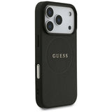 Husa pentru iPhone 18 Pro / iPhone 17 Pro - Guess Grained Gold Ring MagSafe (GUHMP18LPGHSMMK) - Black