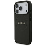 Husa pentru iPhone 18 Pro Max / iPhone 17 Pro Max - Guess Grained Gold Ring MagSafe (GUHMP18XPGHSMMK) - Black