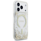 Husa de protectie Guess Resin Bottom Glitter MagSafe compatibil cu iPhone 18 Pro Max / iPhone 17 Pro Max, Auriu
