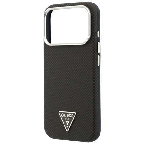 Husa de protectie Guess Kevlar Triangle Logo compatibil cu iPhone 18 Pro Max / iPhone 17 Pro Max, Maro