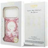 Husa de protectie Guess Resin Bottom Glitter MagSafe compatibil cu iPhone 18 Pro / iPhone 17 Pro, Roz