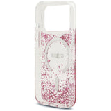 Husa de protectie Guess Resin Bottom Glitter MagSafe compatibil cu iPhone 18 Pro Max / iPhone 17 Pro Max, Roz